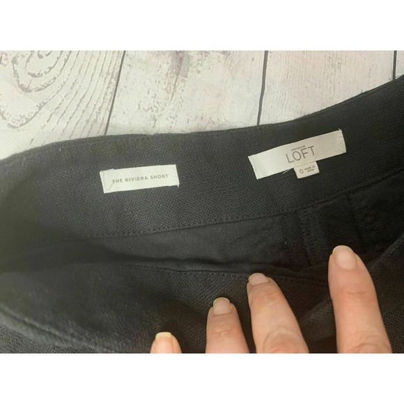 Ann Taylor LOFT The Rivera Black Fringe Canvas Shorts Size 0 - Picture 3 of 9